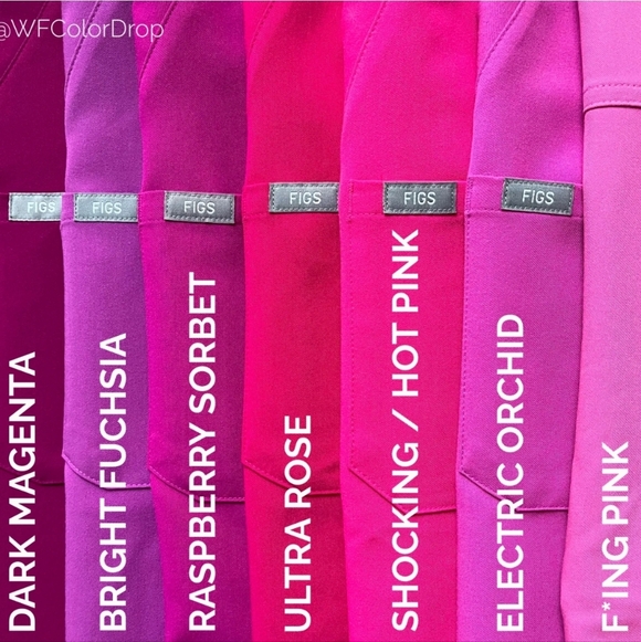 Rare Figs Bretten Slim Crewneck scrub Top F'ing Pink Limited Medium - Picture 5 of 13